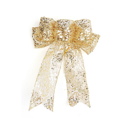 Ziemassvētku lentes bantītes Amatniecība Liela mirdzoša lente bantīte Ziemassvētku rotājumi Ziemassvētku eglīšu rotājumi Jaungada dekori