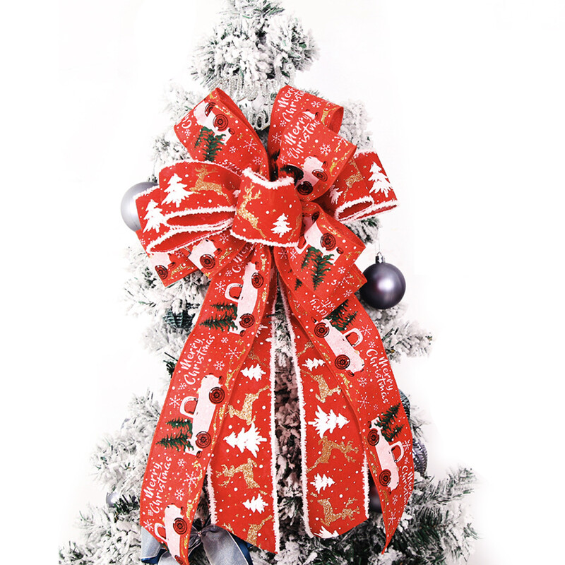 Ziemassvētki, bantīšu rotājumi, piemēroti Ziemassvētku eglīšu dekorēšanai, dāvanu kastītes iepakojuma dekorēšanai, Ziemassvētku dekoratīvie aksesuāri