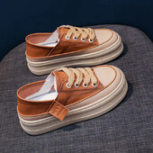 SimpleCasual stora apačia drobė moteriška vasaros naujo stiliaus studentiška Honkongo stiliaus balta vintažinė lentų avalynė Guminiai batai Face Mate