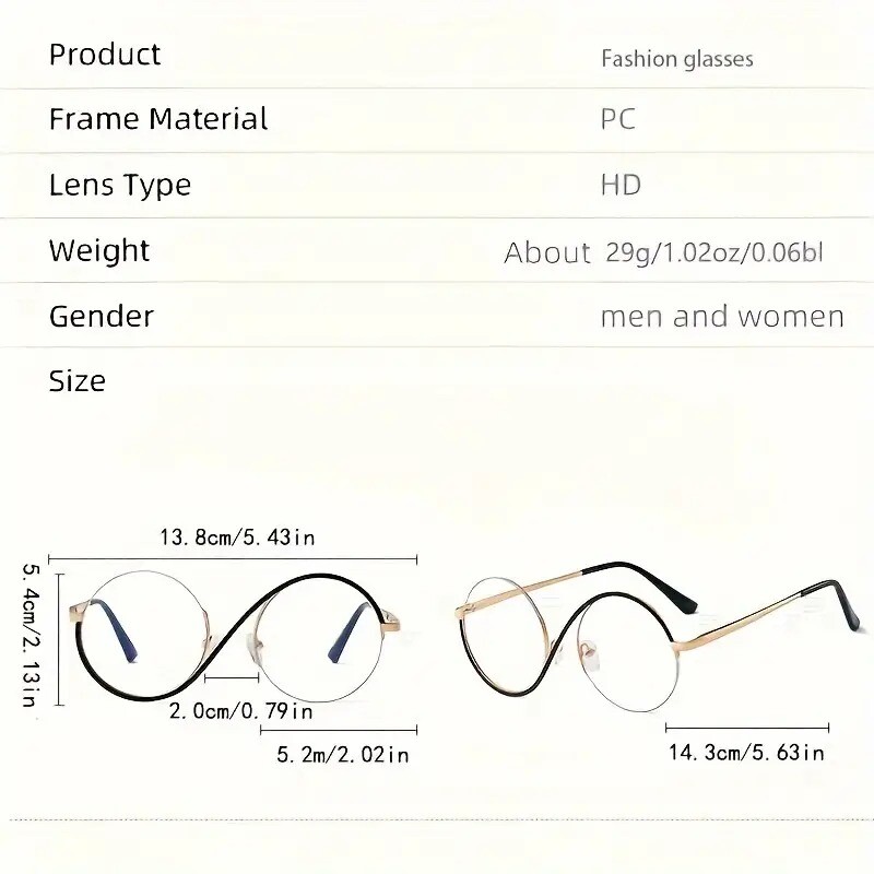 Madingi metaliniai pusiau rėmeliai akiniai vintažiniai akinių rėmeliai moterims S formos asimetrinis plokščias lęšis anti mėlynas lęšių rėmelis