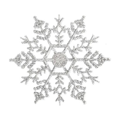 24/12/6 Κομμάτια Snowflakes για Διακόσμηση Χριστουγεννιάτικου Δέντρου Μπλε νιφάδες χιονιού με φωτεινή σκόνη Χειμερινή Πρωτοχρονιάτικη κρεμαστή διακόσμηση