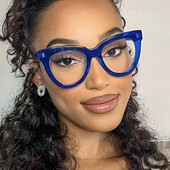 Didelis rėmelis katės akis nuo mėlynos šviesos moteriškas plokščias veidrodis naujo stiliaus paprastas klasikinis prabangių akinių rėmas retro įgaubtos formos rėmas