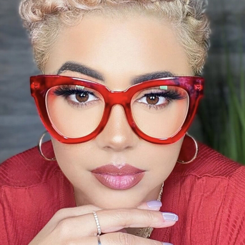 Didelis rėmelis katės akis nuo mėlynos šviesos moteriškas plokščias veidrodis naujo stiliaus paprastas klasikinis prabangių akinių rėmas retro įgaubtos formos rėmas