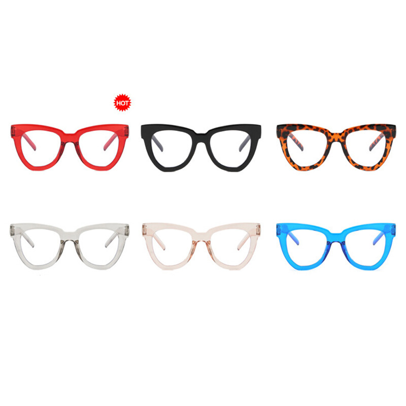 Didelis rėmelis katės akis nuo mėlynos šviesos moteriškas plokščias veidrodis naujo stiliaus paprastas klasikinis prabangių akinių rėmas retro įgaubtos formos rėmas