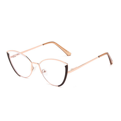 Anti-Blue Light Rays Briļļu ietvars Sieviešu kaķu acu brilles Zīmolu dizaineru caurspīdīgas lēcas datora optiskās brilles