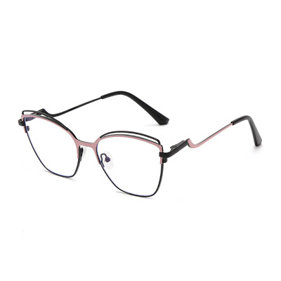 Anti-Blue Light Rays Briļļu ietvars Sieviešu kaķu acu brilles Zīmolu dizaineru caurspīdīgas lēcas datora optiskās brilles