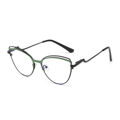 Anti-Blue Light Rays Briļļu ietvars Sieviešu kaķu acu brilles Zīmolu dizaineru caurspīdīgas lēcas datora optiskās brilles