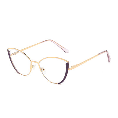 Anti-Blue Light Rays Briļļu ietvars Sieviešu kaķu acu brilles Zīmolu dizaineru caurspīdīgas lēcas datora optiskās brilles