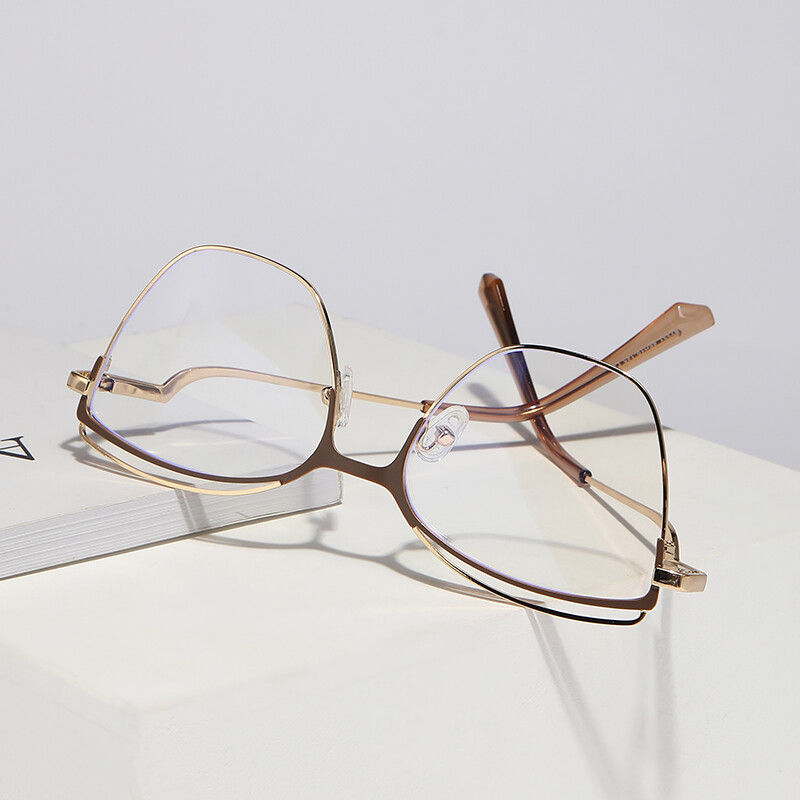 Anti-Blue Light Rays Briļļu ietvars Sieviešu kaķu acu brilles Zīmolu dizaineru caurspīdīgas lēcas datora optiskās brilles