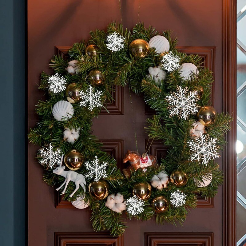 30 vnt Kalėdų snaigių papuošalai Kalėdų eglutės kabantis pakabukas Blizgučiai sniego dribsnių dekoravimas DIY Naujųjų metų girliandų dekoravimas