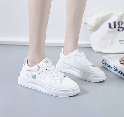 Női cipő nyári vastag talp fehér tavaszi őszi légáteresztő platform tenisz női Trend kerek fejű női alkalmi tornacipő 2024