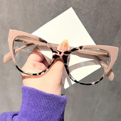 Nauji Moteriški akinių rėmeliai Katės akys Plokščias veidrodis Madingi Akių rėmeliai Retro Anti Blue Light Madingi Vyriški Dekoratyviniai akiniai Paprasti akiniai