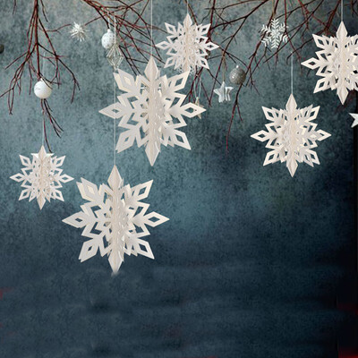 6db karácsonyi hópehely 15/20/25 cm függő karácsonyfadísz karácsonyi lakberendezés Navidad újévi 2024 dekorációs kiegészítők 