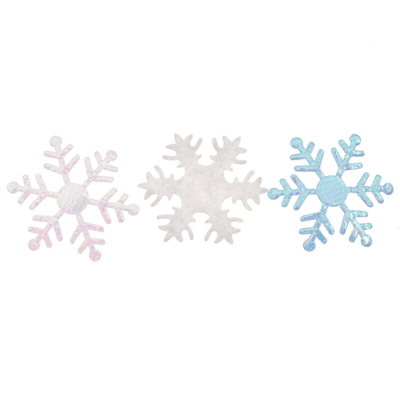 200 db 30 mm-es poliészter filc párnázott hópehely tapasz rátétek kézműves parti barkácsolás scrapbooking ruha dekoráció