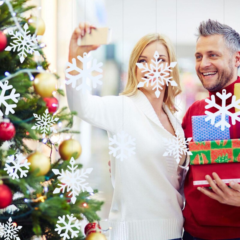 36 KOM Veliki bijeli vijenac za božićne ukrase 3D pribor za novogodišnju zabavu Božićni ukrasi za zabavu 10*10 cm