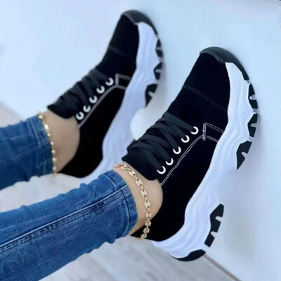 Sportiniai bateliai, moteriški batai, 2025 m. Naujo rašto drobiniai batai laisvalaikio moteriški sportiniai batai, suvarstomi plokščiai suaugusiems Zapatillas Mujer Chaussure Femme
