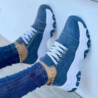 Sportiniai bateliai, moteriški batai, 2025 m. Naujo rašto drobiniai batai laisvalaikio moteriški sportiniai batai, suvarstomi plokščiai suaugusiems Zapatillas Mujer Chaussure Femme