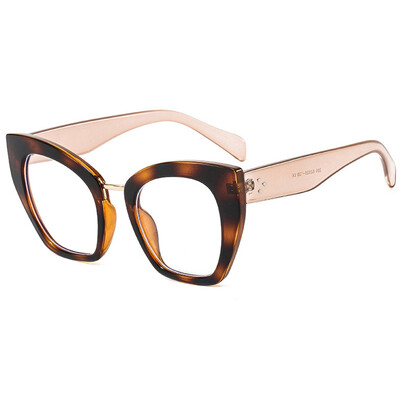 Leopard Υπερμεγέθη Γυαλιά Υπολογιστή Γυναικεία Νέα μάρκα Cat Eye Οπτικά γυαλιά Μεγάλοι σκελετοί Anti Blue Light Clear Spectacle Unisex