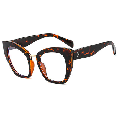 Leopard Υπερμεγέθη Γυαλιά Υπολογιστή Γυναικεία Νέα μάρκα Cat Eye Οπτικά γυαλιά Μεγάλοι σκελετοί Anti Blue Light Clear Spectacle Unisex