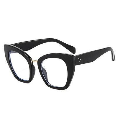 Leopard Υπερμεγέθη Γυαλιά Υπολογιστή Γυναικεία Νέα μάρκα Cat Eye Οπτικά γυαλιά Μεγάλοι σκελετοί Anti Blue Light Clear Spectacle Unisex