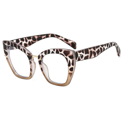 Leopard Υπερμεγέθη Γυαλιά Υπολογιστή Γυναικεία Νέα μάρκα Cat Eye Οπτικά γυαλιά Μεγάλοι σκελετοί Anti Blue Light Clear Spectacle Unisex