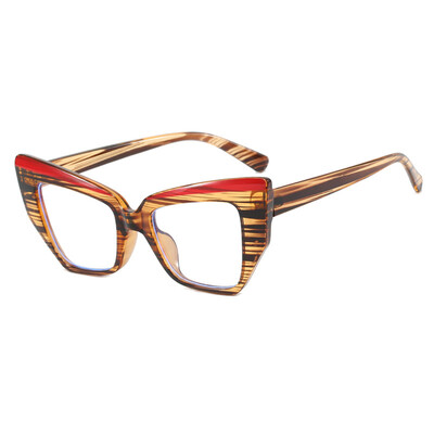 Optisko briļļu briļļu ietvari sievietēm kaķa acs zilā gaismu bloķējošās brilles aizsargbrilles datora ekrāns 2024 jaunums