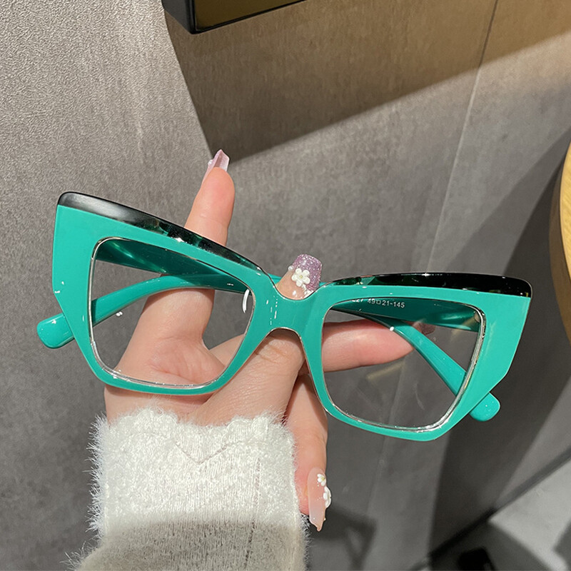 Optisko briļļu briļļu ietvari sievietēm kaķa acs zilā gaismu bloķējošās brilles aizsargbrilles datora ekrāns 2024 jaunums