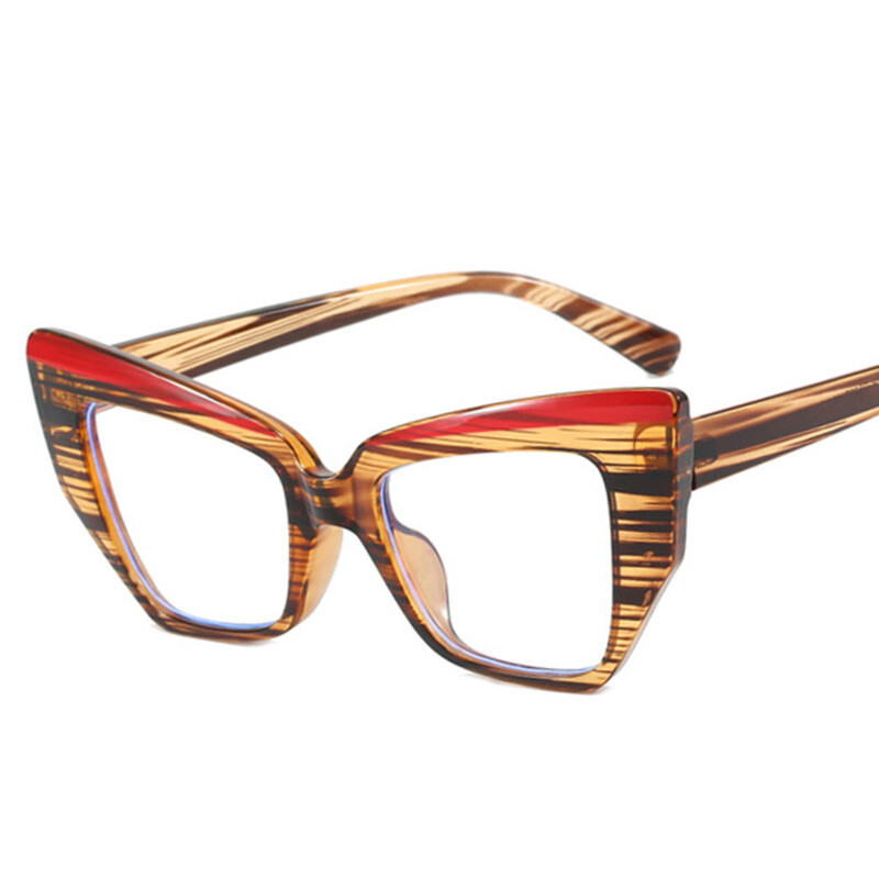 Optisko briļļu briļļu ietvari sievietēm kaķa acs zilā gaismu bloķējošās brilles aizsargbrilles datora ekrāns 2024 jaunums