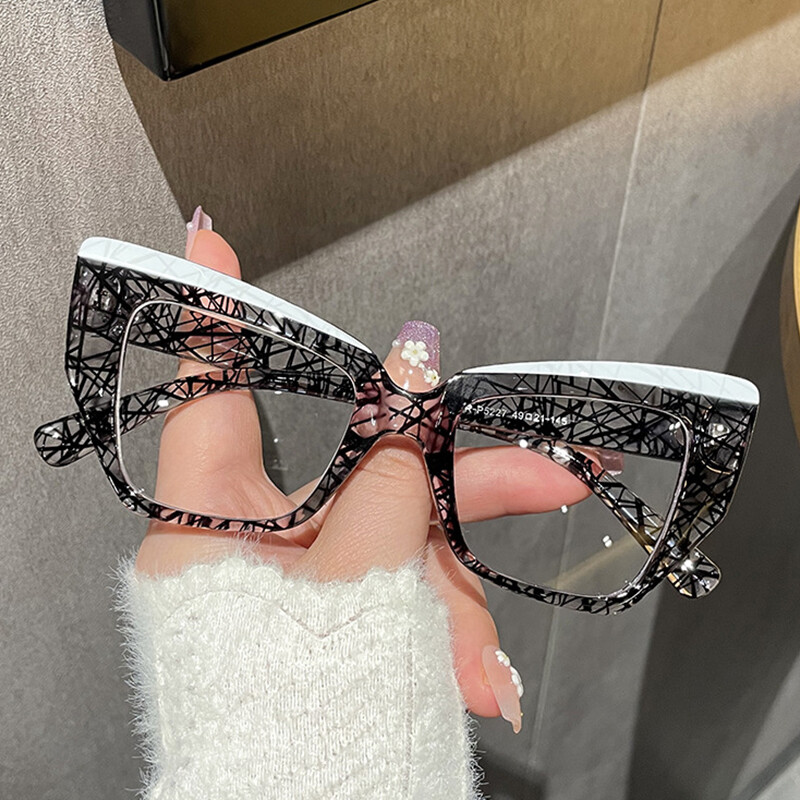 Optisko briļļu briļļu ietvari sievietēm kaķa acs zilā gaismu bloķējošās brilles aizsargbrilles datora ekrāns 2024 jaunums