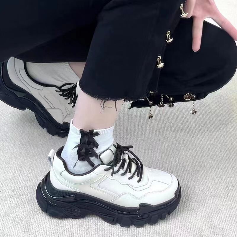 SHANPA rudeniniai sportbačiai moterims Paprastumas Vienspalviai PU odos platforminiai sportiniai batai Moteriški korėjietiško stiliaus žemi laisvalaikio batai