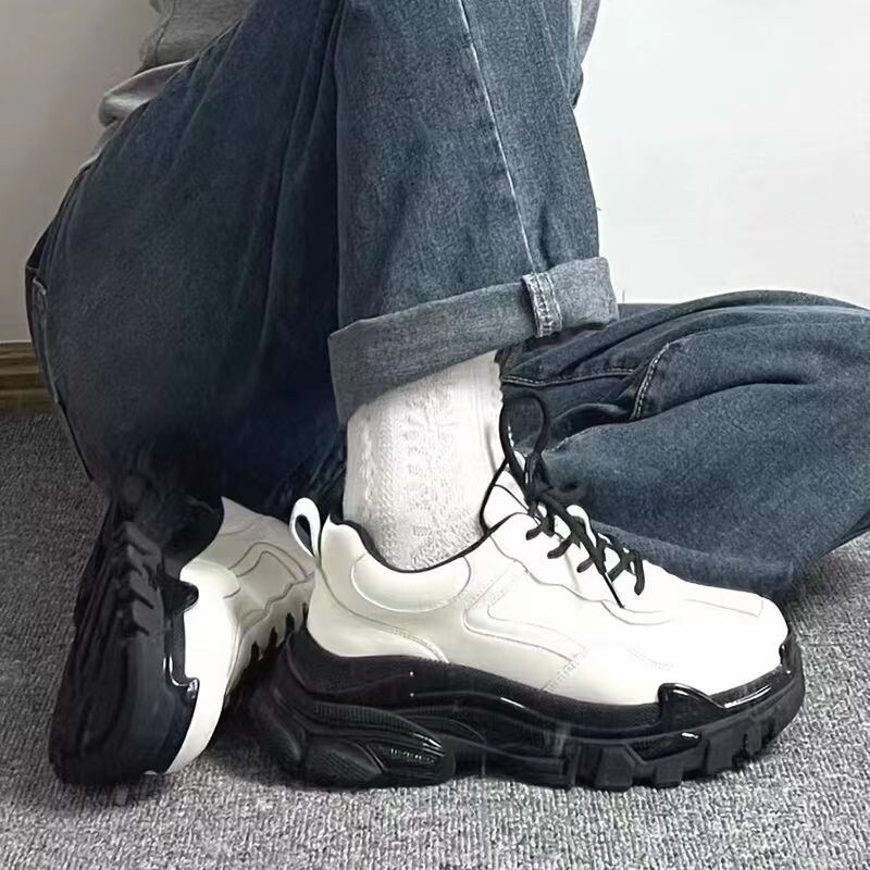 SHANPA rudeniniai sportbačiai moterims Paprastumas Vienspalviai PU odos platforminiai sportiniai batai Moteriški korėjietiško stiliaus žemi laisvalaikio batai