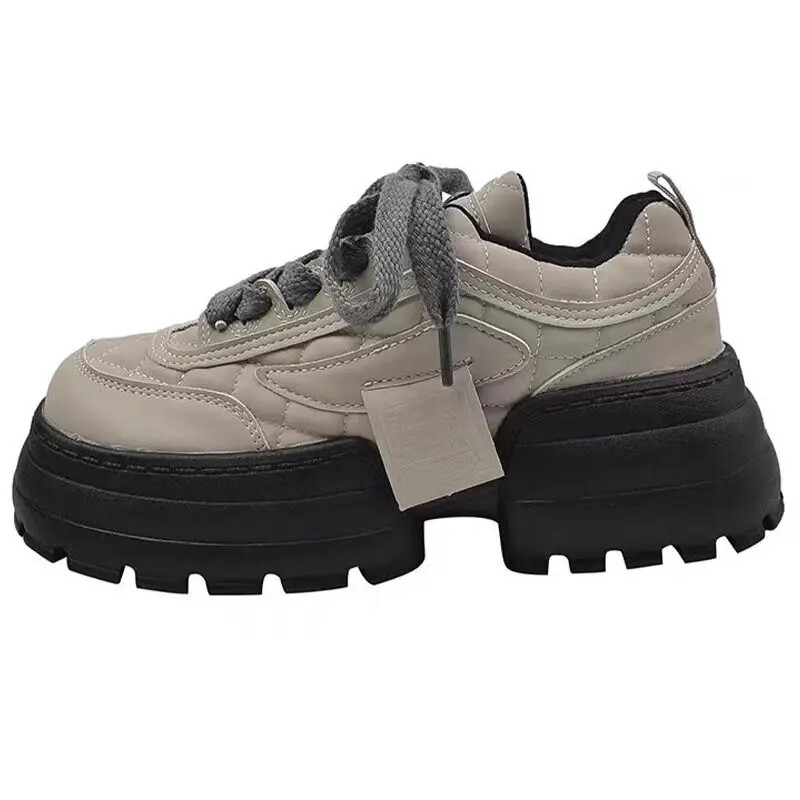 SHANPA Heighten Platform Cipők Női Divatos PU bőr Női Cipők Alkalmi Sokoldalú Dizájn Csipke Platform Cipők