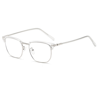 Retro okvir za naočale s obrvama Naočale protiv plave svjetlosti za kratkovidnost Ležerni poluokviri Muški dizajn Klasične ravne svijetle naočale Ženske