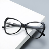 Retro akinių rėmeliai moteriški katės akių akiniai Dideli, skaidrūs akinių rėmeliai moterims plastikiniai spyruokliniai koja RW2011