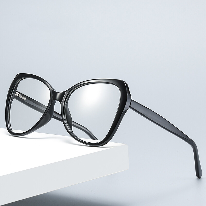 Retro akinių rėmeliai moteriški katės akių akiniai Dideli, skaidrūs akinių rėmeliai moterims plastikiniai spyruokliniai koja RW2011