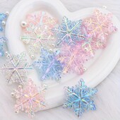 4 vnt. / Partija Naujas Super Bright 54*48mm Ledo krištolinis Kalnų krištolas pasidaryk Namų Vakarėlio dekoravimas Pakabukas Papuošalai Kalnų krištolas Stereo Snaigė