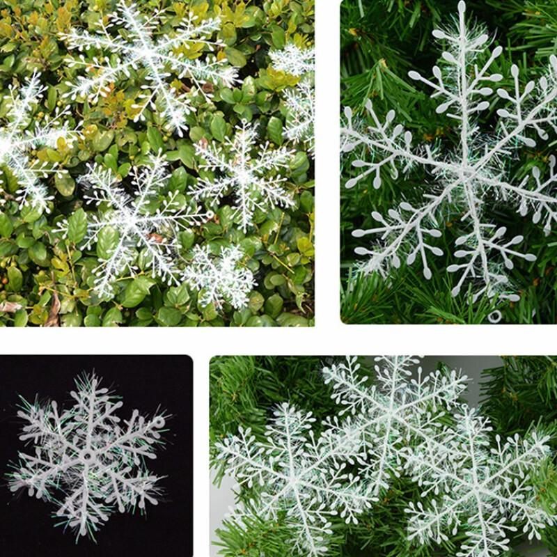KARSTI! 30gab Ziemassvētku eglīšu rotājumi Baltas sniegpārslas Mākslīgās sniegpārslas Ziemassvētku rotājumi mājām Navidad Jaungada dāvana