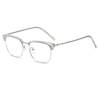 2024 m. mada Nauji kasdieniai pusiau rėmelio dizaino plokščio veidrodžio klasikiniai retro antakių stiliaus akiniai, rėmeliai, anti mėlyni šviesūs akiniai