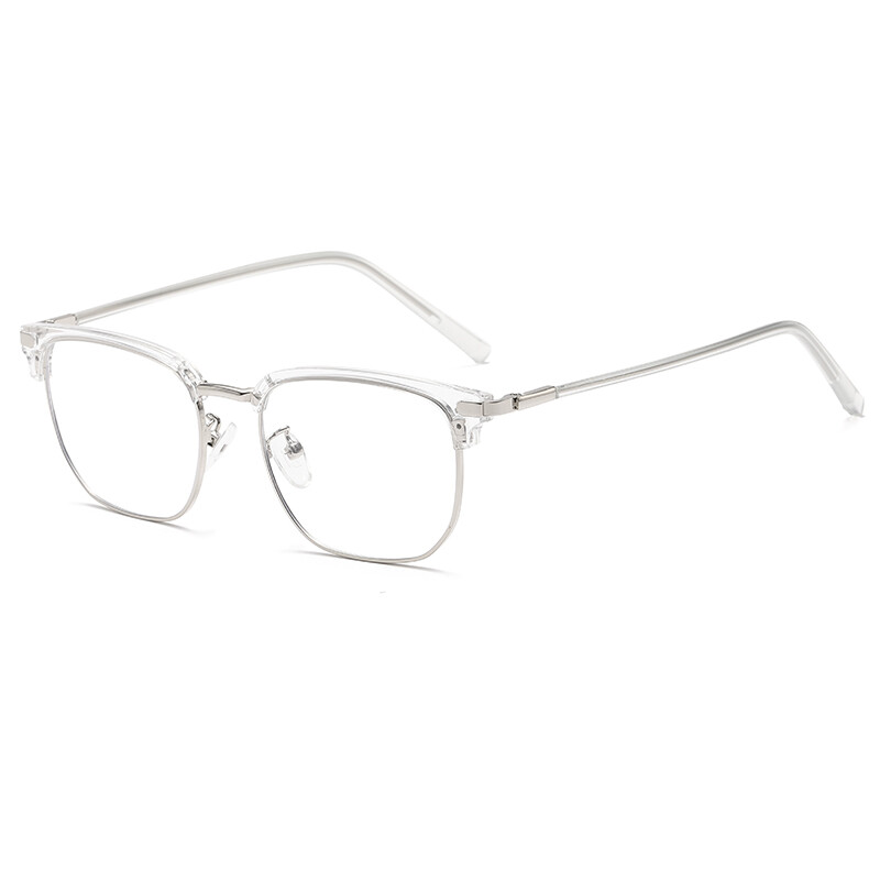 2024 m. mada Nauji kasdieniai pusiau rėmelio dizaino plokščio veidrodžio klasikiniai retro antakių stiliaus akiniai, rėmeliai, anti mėlyni šviesūs akiniai