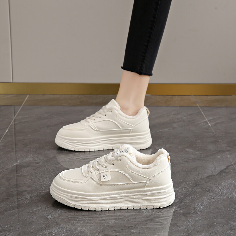 Fekete tornacipők Női edzőcipők platformon Női cipők Futó vastag talpú Roses Alkalmi téli valódi bőr női cipő