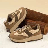 Népszerű vaskos női alkalmi tornacipők 2025-ből, új téli polár bélésű magas felső sportcipők, vastag talpú, meleg rövid hócsizmák