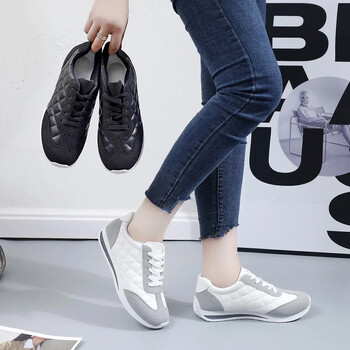 Καλοκαιρινά γυναικεία παπούτσια Casual Walking Flat Lace Up Δερμάτινα πάνινα παπούτσια υψηλής ποιότητας Μόδα Loafers με άγριο πάτο με ίσιο πάτο Γυναικεία αθλητικά παπούτσια