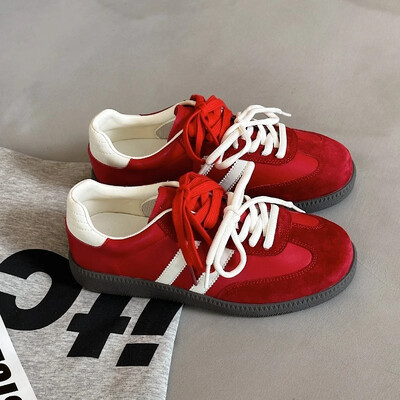 Încălțăminte de modă britanică Studenți Pantofi vulcanizati Pantofi sport ocazional Pantofi plati damă Piele încălțăminte retro Antrenament Tenis Tenis