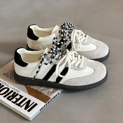 Încălțăminte de modă britanică Studenți Pantofi vulcanizati Pantofi sport ocazional Pantofi plati damă Piele încălțăminte retro Antrenament Tenis Tenis