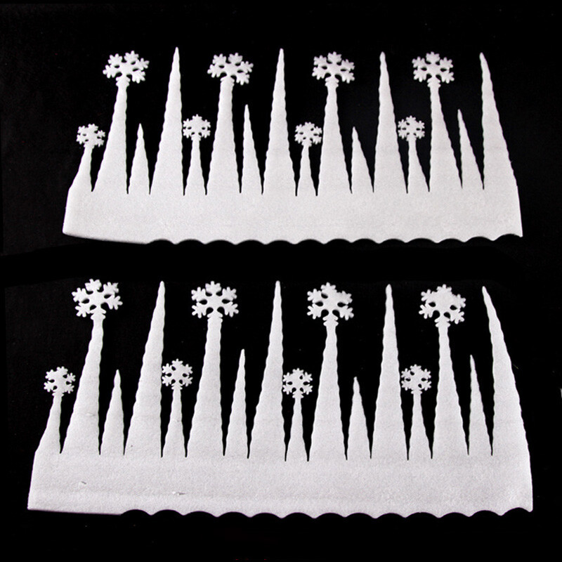 2 vnt. / siunta apie 36x66 cm Dydis Kalėdinės dekoratyvinės putplasčio ledų sniego pagalvėlės snieglenčių sienelės dekoratyvinės burbulinės ledo juostos