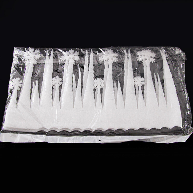 2 vnt. / siunta apie 36x66 cm Dydis Kalėdinės dekoratyvinės putplasčio ledų sniego pagalvėlės snieglenčių sienelės dekoratyvinės burbulinės ledo juostos