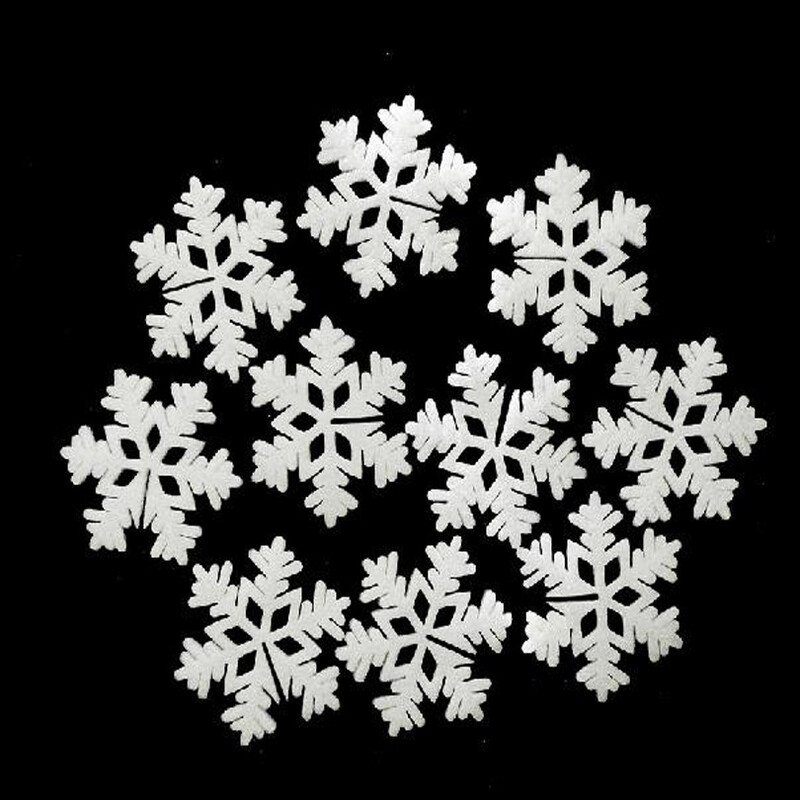 20gab DIY putuplasta baltas viltotas sniegpārslas Mājai Ziemassvētku ballītei Jaunais gads Ziemassvētku eglītes piekariņi Piekaramie rotājumi Logu dekorēšana