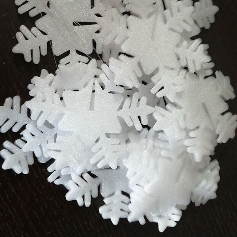 20gab DIY putuplasta baltas viltotas sniegpārslas Mājai Ziemassvētku ballītei Jaunais gads Ziemassvētku eglītes piekariņi Piekaramie rotājumi Logu dekorēšana