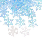 200gab Poliestera neaustas Ziemassvētku sniegpārsliņas aplikācijas Amatniecības ballītes mājas dekors