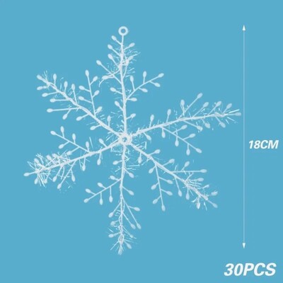 Radoša mākslīgā sniegpārsla Ziemassvētku sniegpārslas rotājumi Lieli balti DIY aksesuāri Piekaramie Ziemassvētku koka kulons mājas dekori